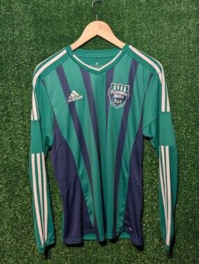 adidas Teal & Navy Long Sleeve Soccer Top